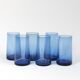 Set of 6 cobalt blue whisky glasses - glassware from Boussu