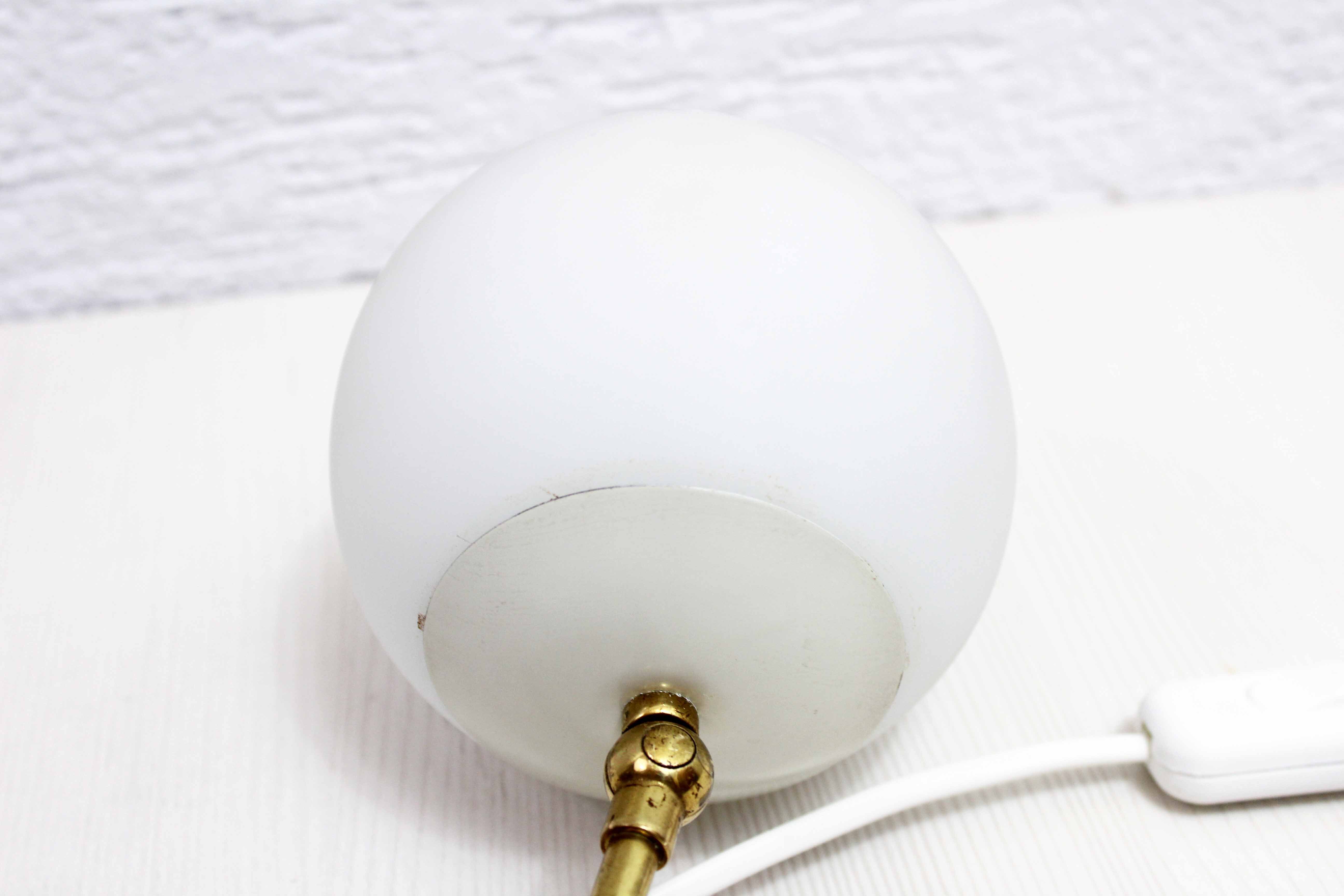 Table or hanging lamp in brass and opal glass 1970