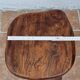 Low tripod stool in solid wood, design by Henri Bataille, 35 cm