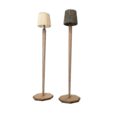 Pair of art deco lampposts solid oak and wool