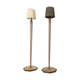 Pair of art deco lampposts solid oak and wool