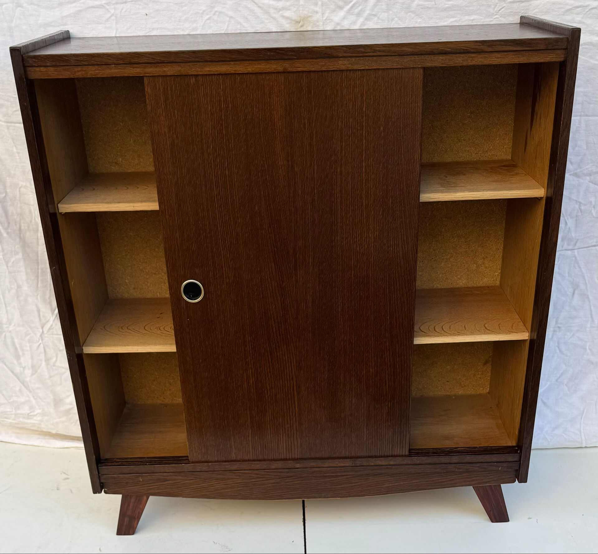 Vintage shoe cabinet with tapered legs