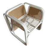 Rattan and cane armchair