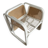 Rattan and cane armchair