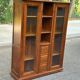 Display cabinet in solid cherry wood Louis Philippe style, 1980s - 108x35x140cm