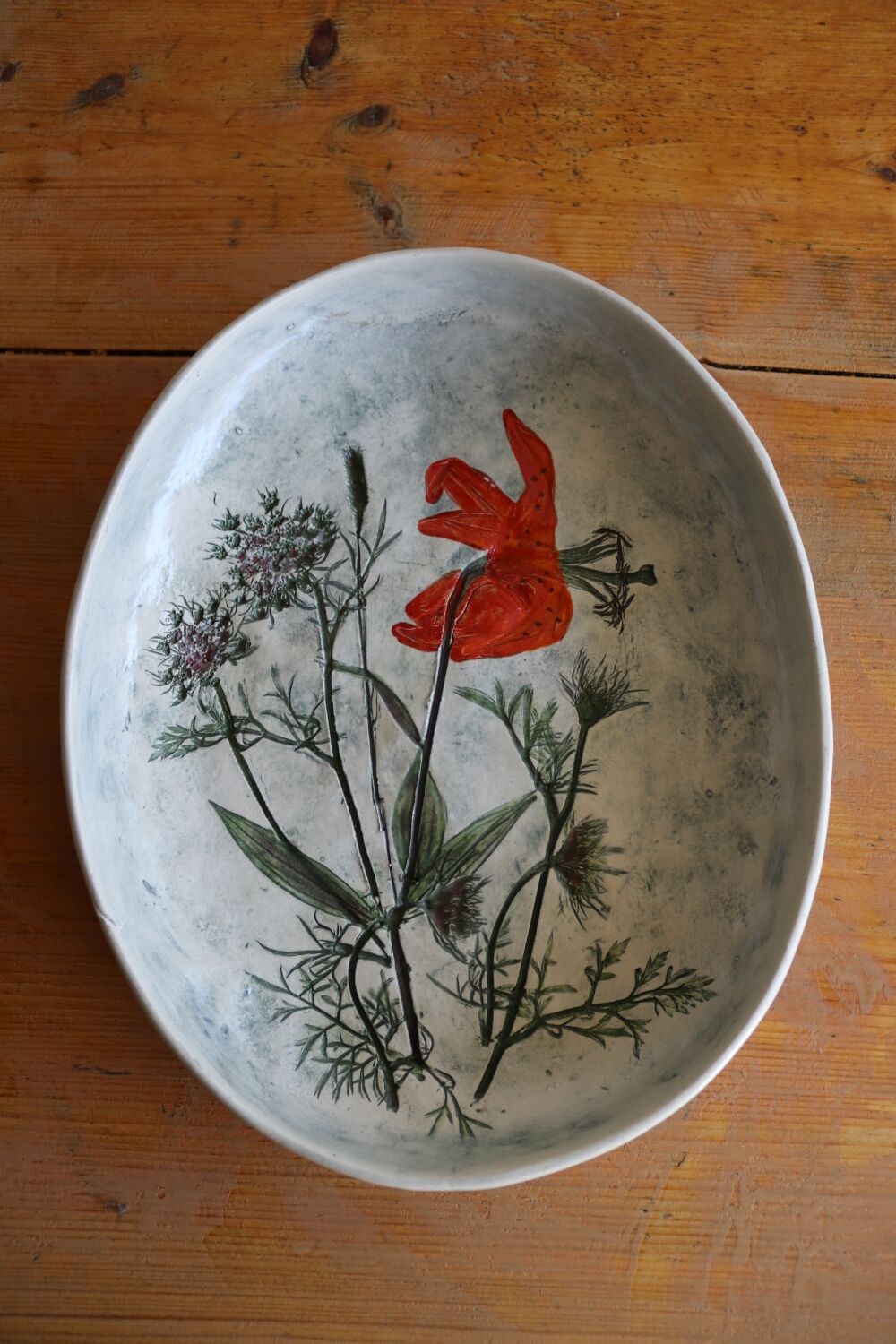 Plat céramique fleurs Dartmouth