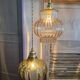 Vintage amber cascading suspension globes