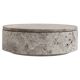 Silver travertine cylindrical bowl with lid
