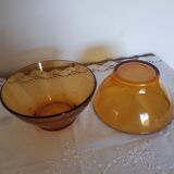 Duo of amber bowls