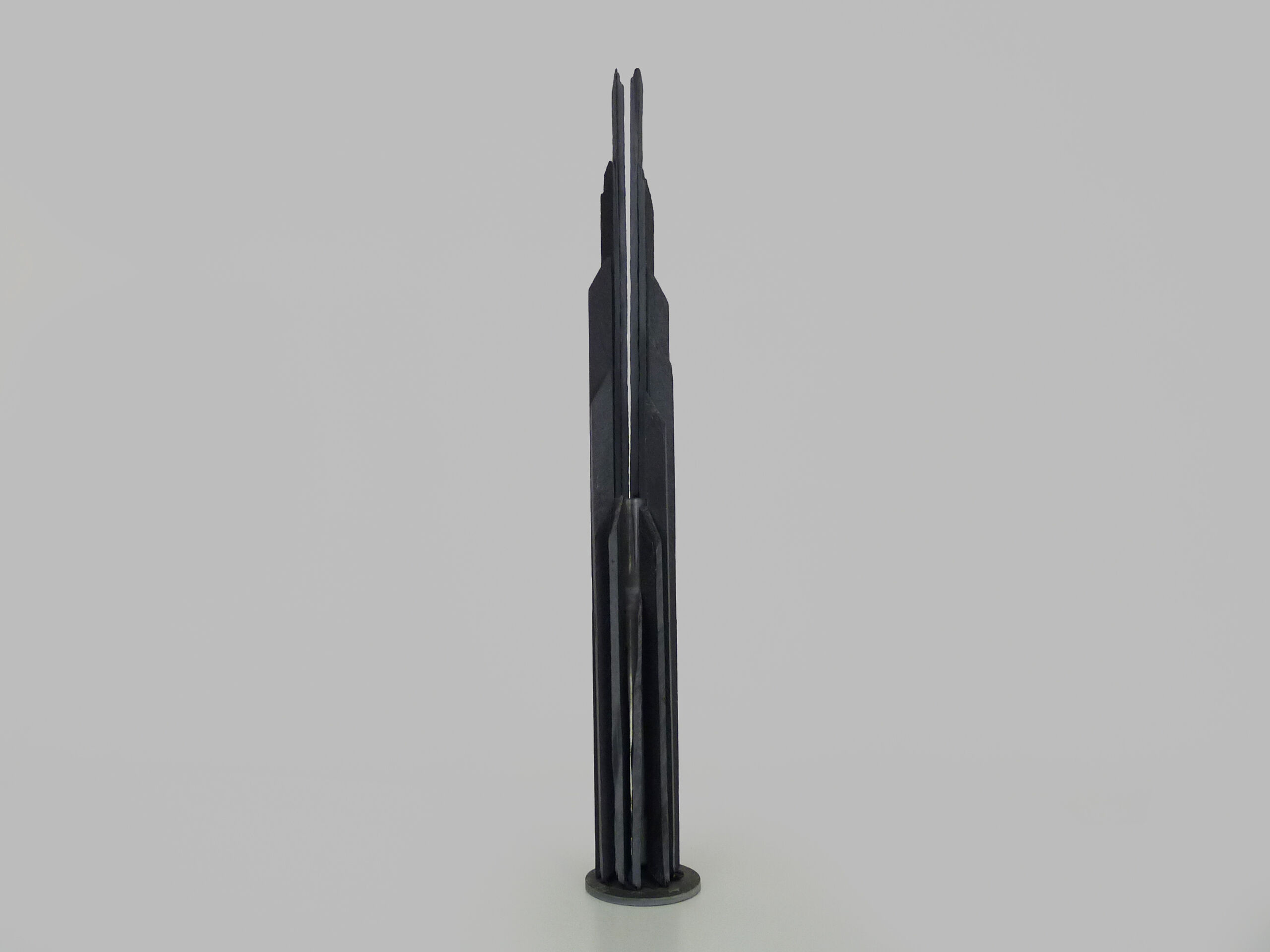 Brutalist vase, slate soliflore and glass