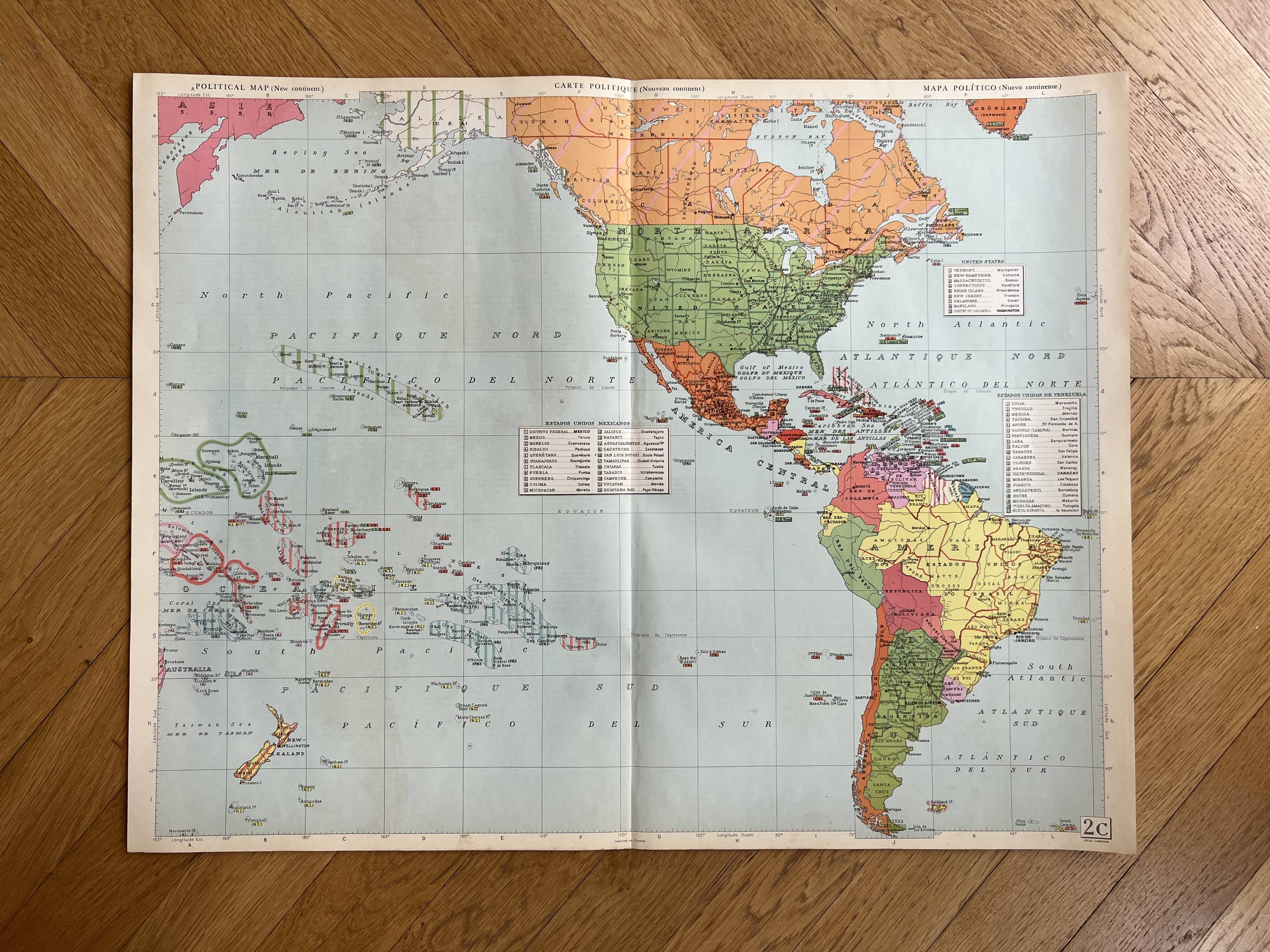 Old political map New World | Americas, Pacific, Oceania