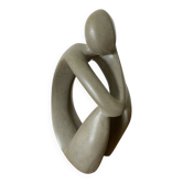 Antique JJ AUGUSTE Style Steatite Sculpture Grey Design Decoration