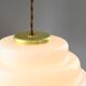 Mid-Century Italian Brass and Opaline Glass Pendant Lamp