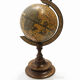 Globe vintage en bois et bronze