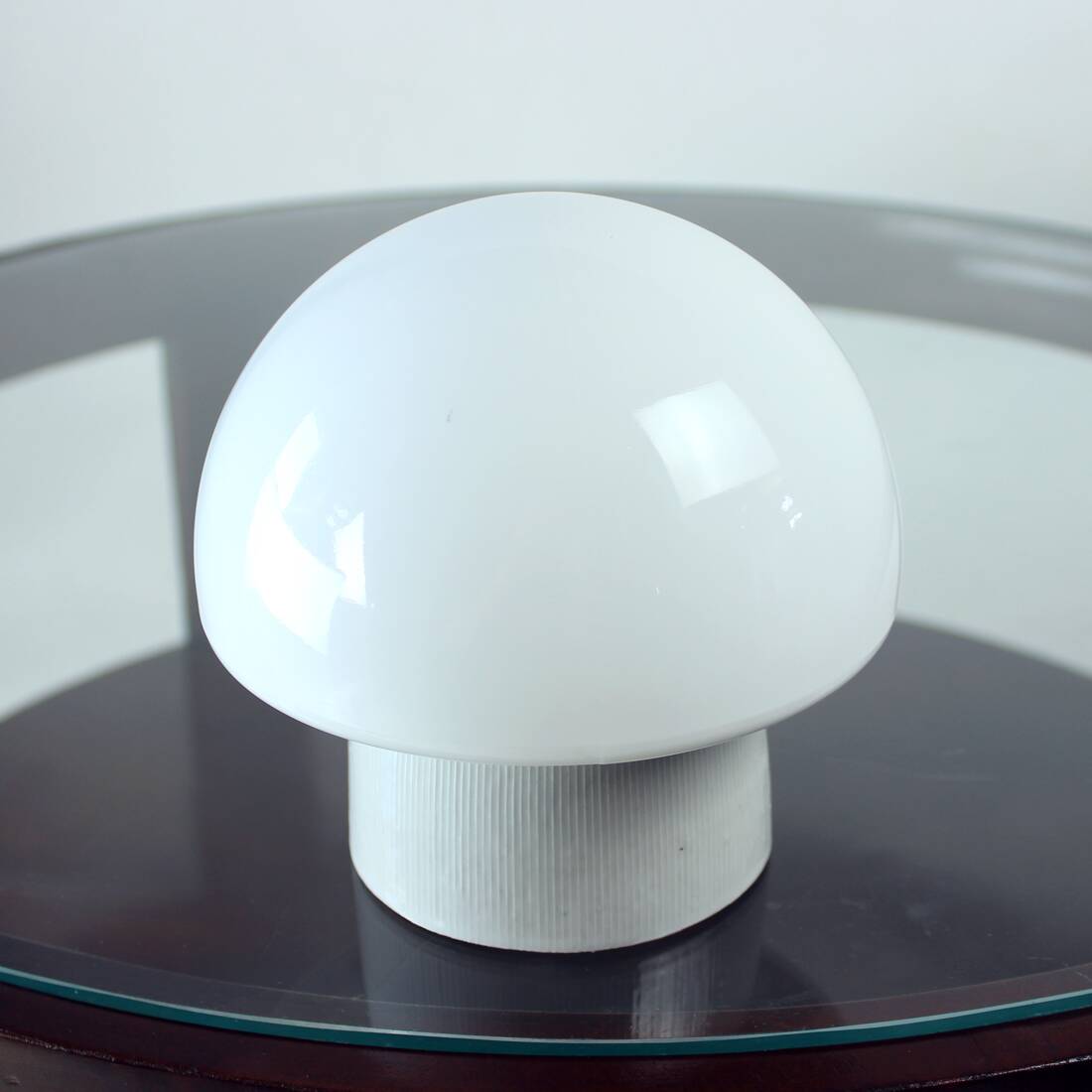 Mid Century Ceiling Or Wall Lamp In Ceramic & White Opaline Glass, Czechosl