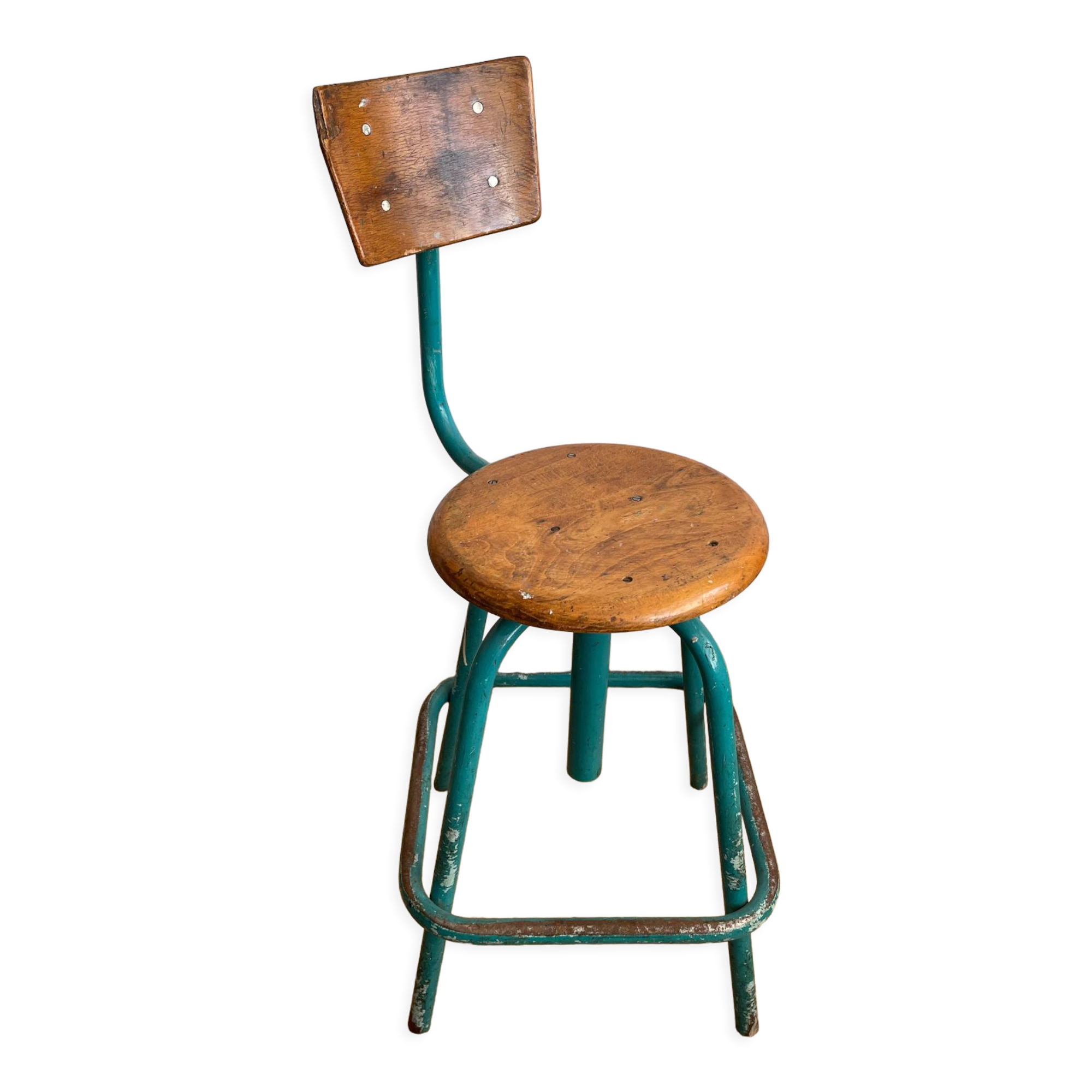 Swivel workshop high chair, vintage