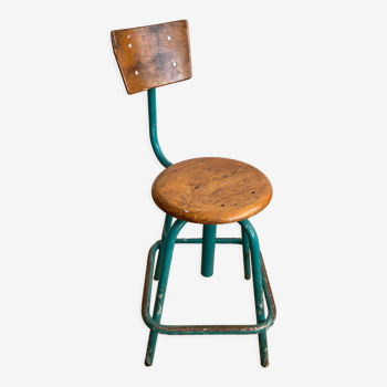 Chaise haute d'atelier pivotante, vintage