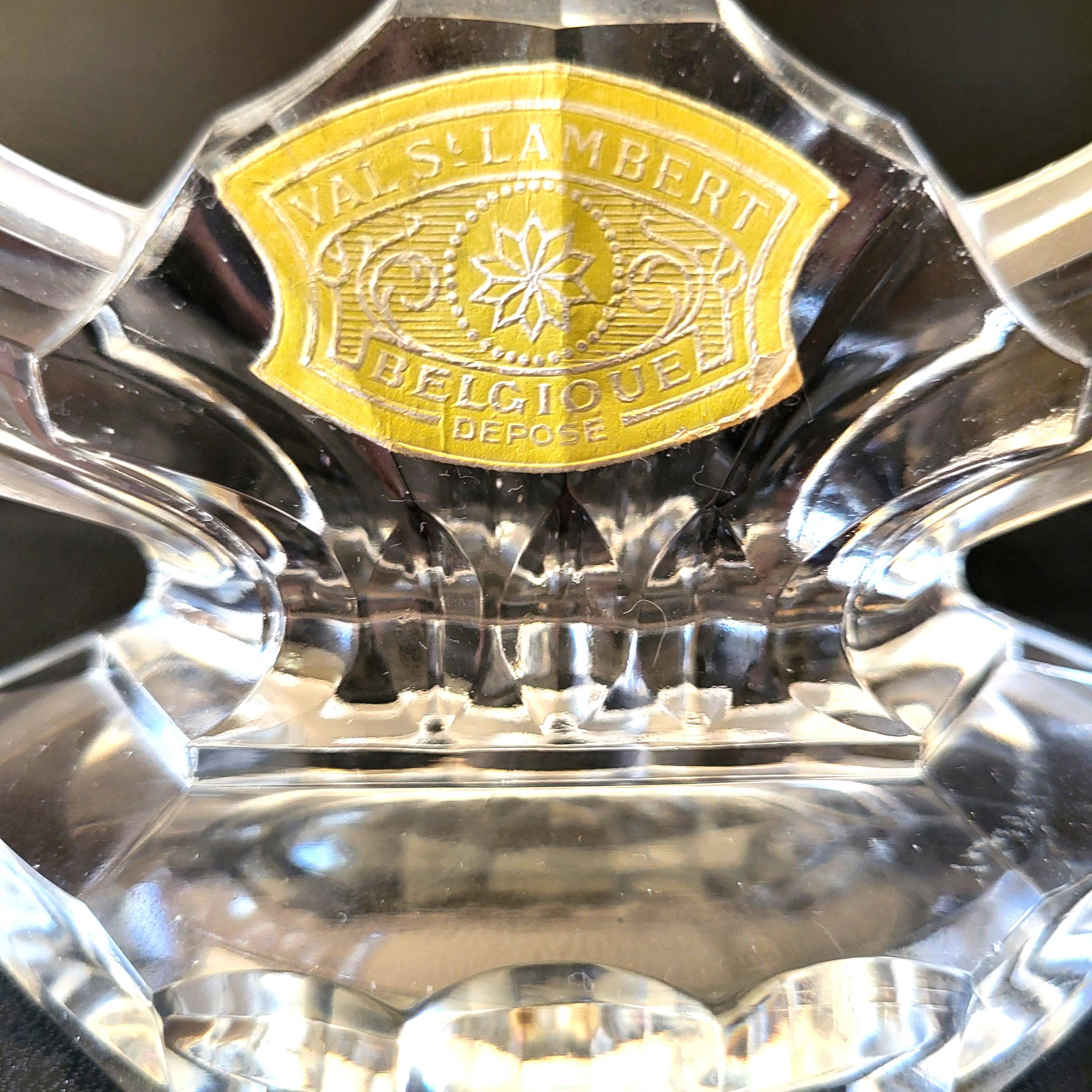 Val Saint Lambert Cristal "Impérial" 2 Bougeoirs Art-déco