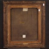 Peinture d'intérieur flamande antique du 17ème siècle