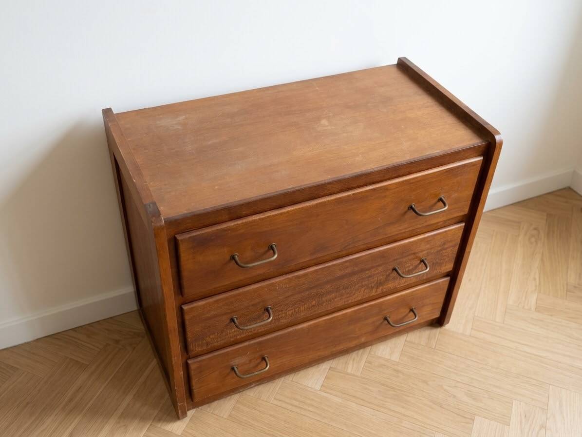 Scandinavian commode from the 1960s in wood.