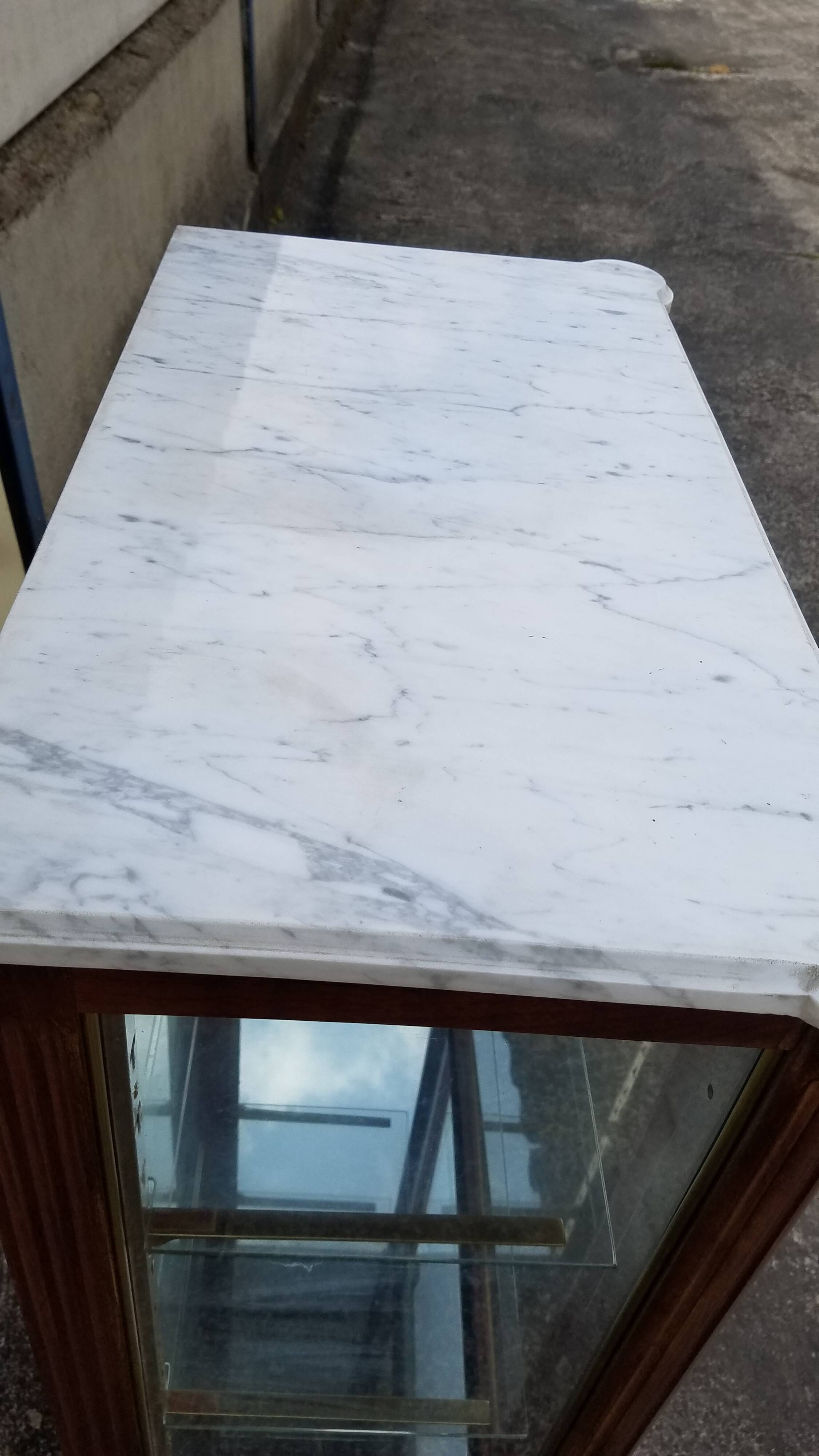 Showcase on marble