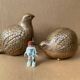 Pair of Art Deco copper quails