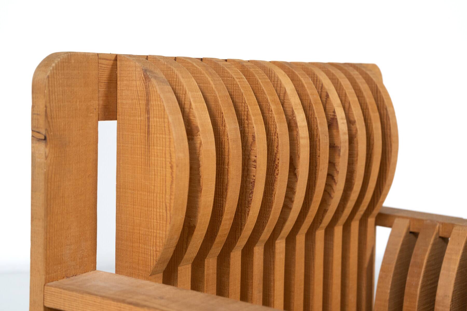 Pair of Armchairs from the " Mobili nella Valle" Series by Mario Ceroli for