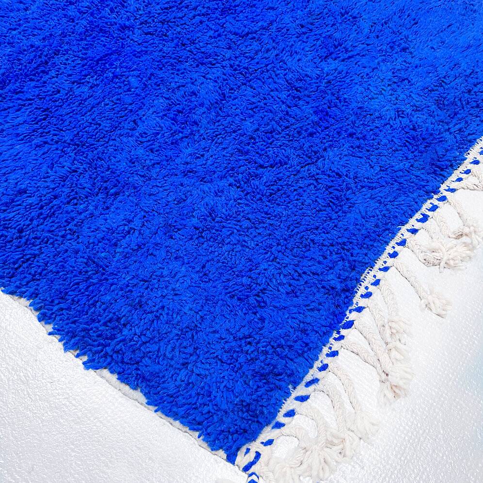Tapis berbère Beni Ouarain bleu majorelle 1,6x1,10m