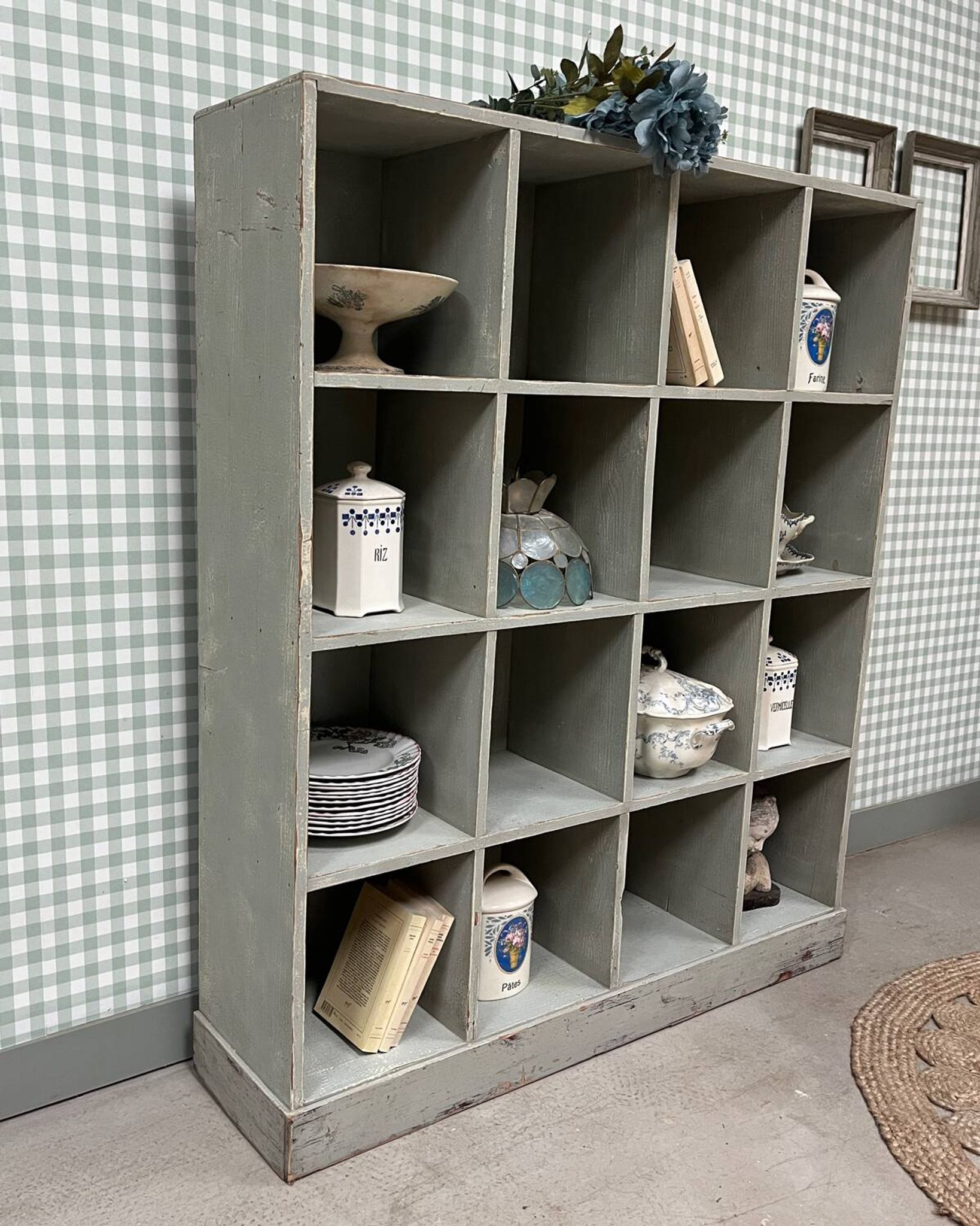 Large distressed wooden locker cabinet (renovated)