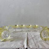 Set of 12 glasses - VMC Reims Arlequin champagne glasses - yellow decor