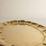 Hollywood Regency Large Oval Brass Tray by Firma Lars Holmström, Sweden 1940's