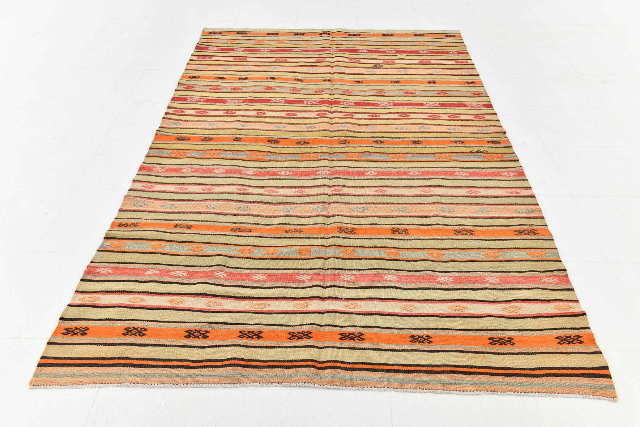 Striped Vintage Kilim Rug, 163x282Cm Wool Kilim Rug