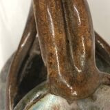 Belgian flamed salted stoneware teapot by Marcellus Aubry
