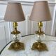 Pair of table lamps in bronze and glass early twentieth century