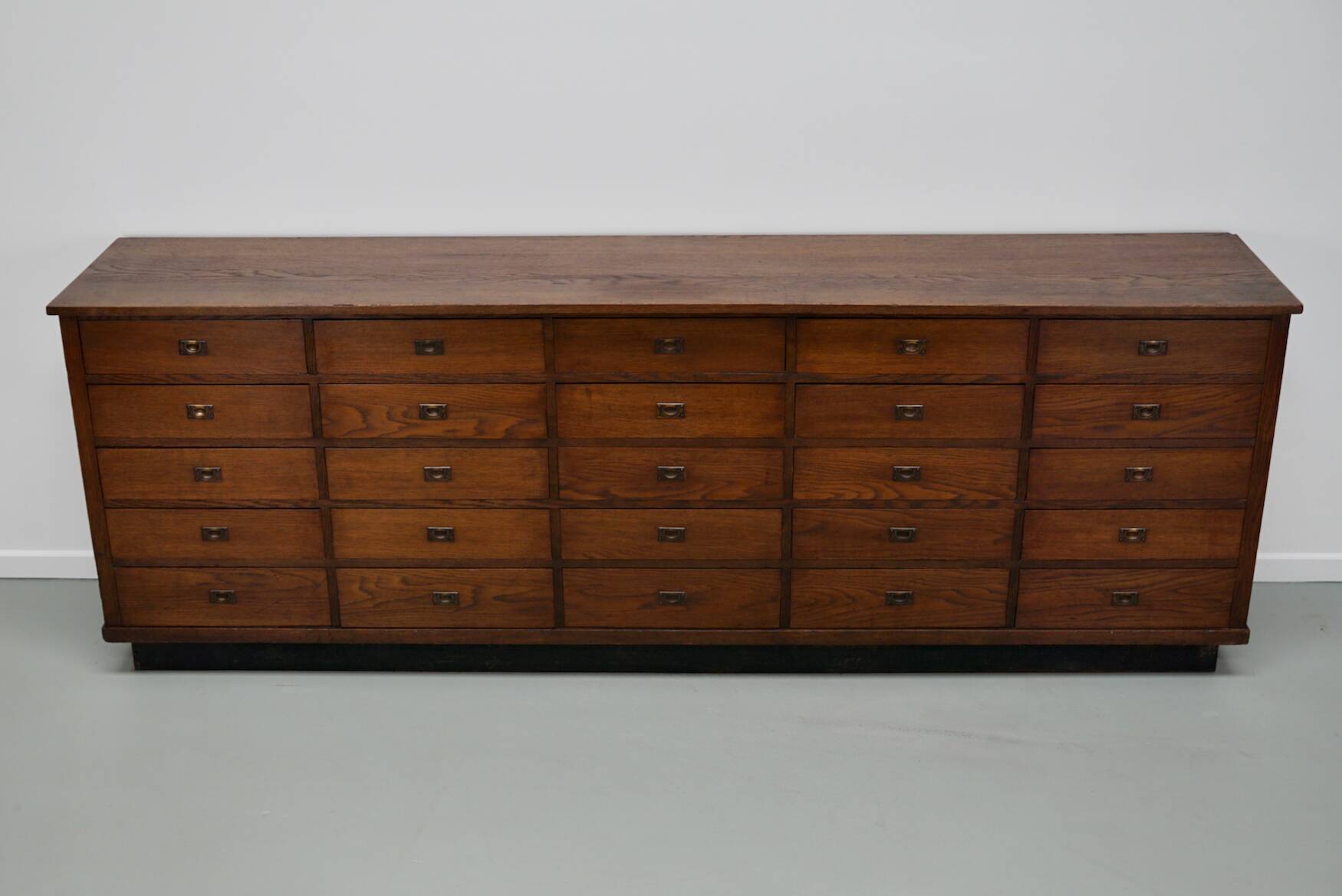 Large Art Deco Dutch Oak Apothecary / Filing Cabinet or Sideboard, 1930s