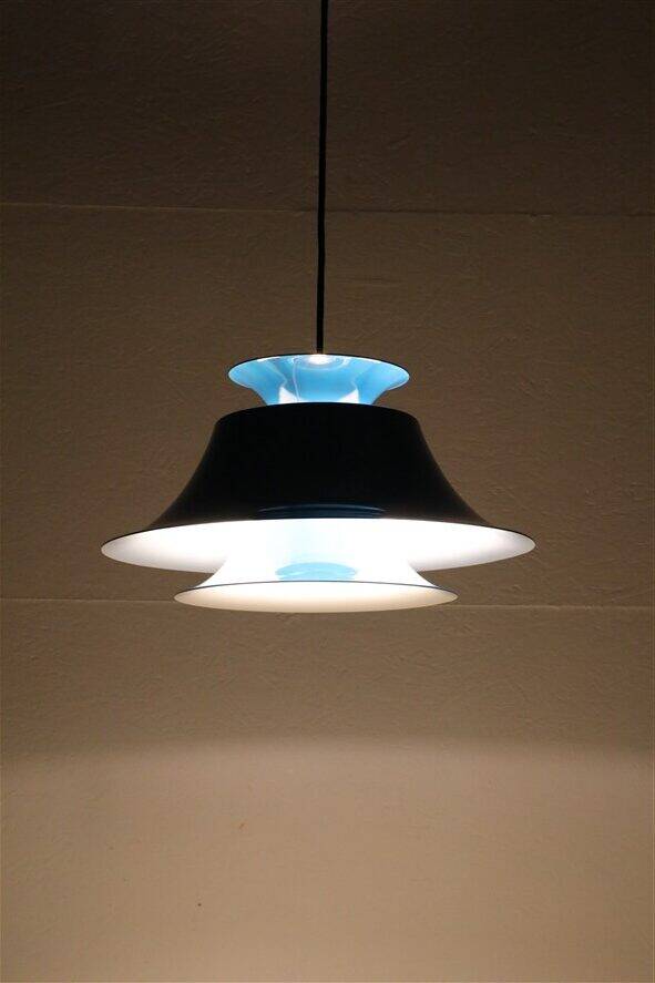 Blue Fog & Mørup / Erik Balslev pendant lamp / Mid-century Danish modern design / 1970s