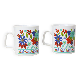 pair of Kiln Craft mugs, English pottery, Staffordshire, Made in England, vintage