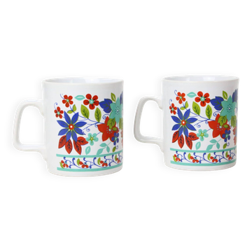 paire de mugs Kiln Cratf, Poterie Anglaise, Staffordshire, Made in  England, vintage