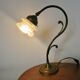 Art Nouveau lamp in brass and frosted glass