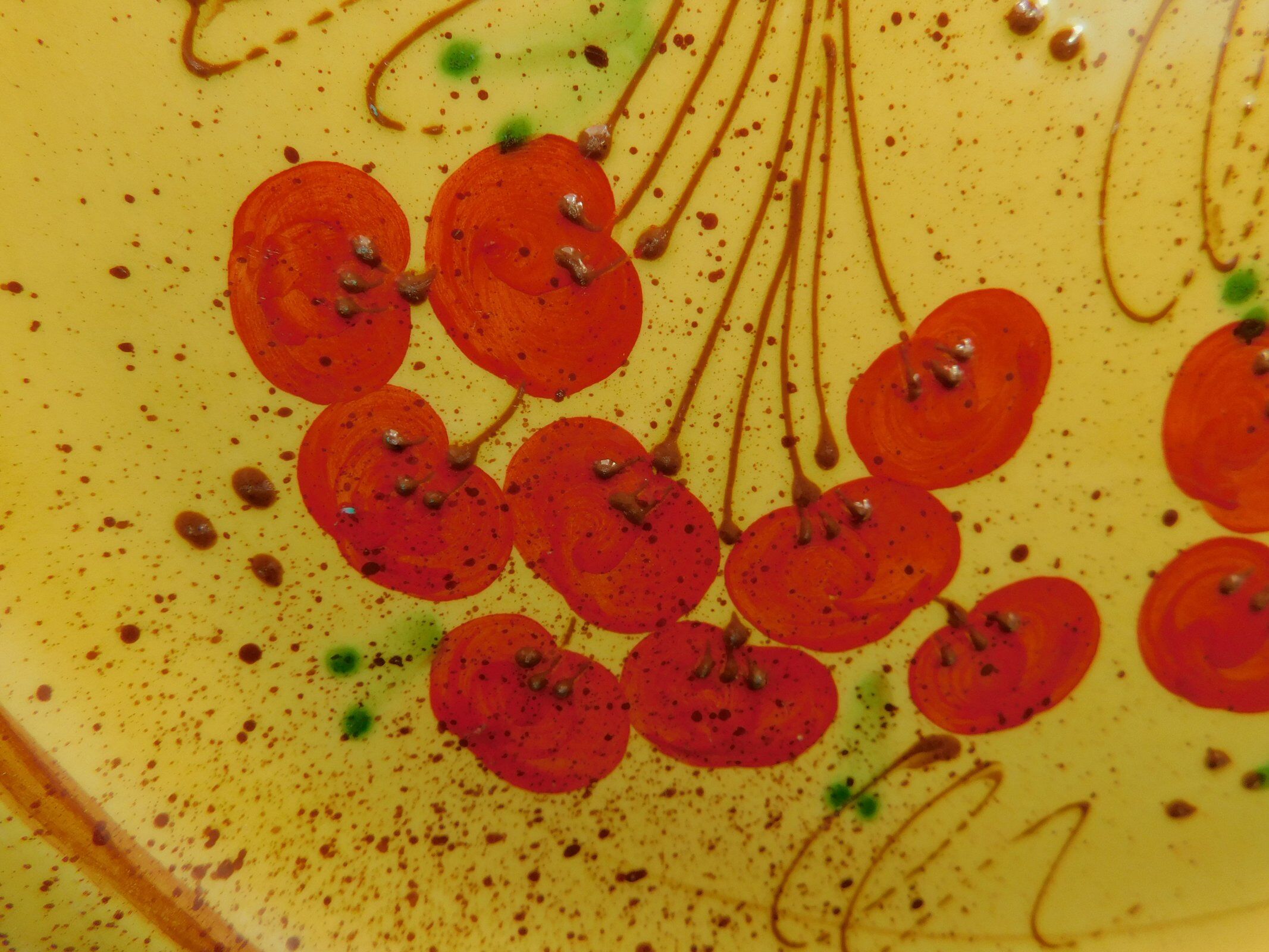 Plat de service Vallauris décor de cerises