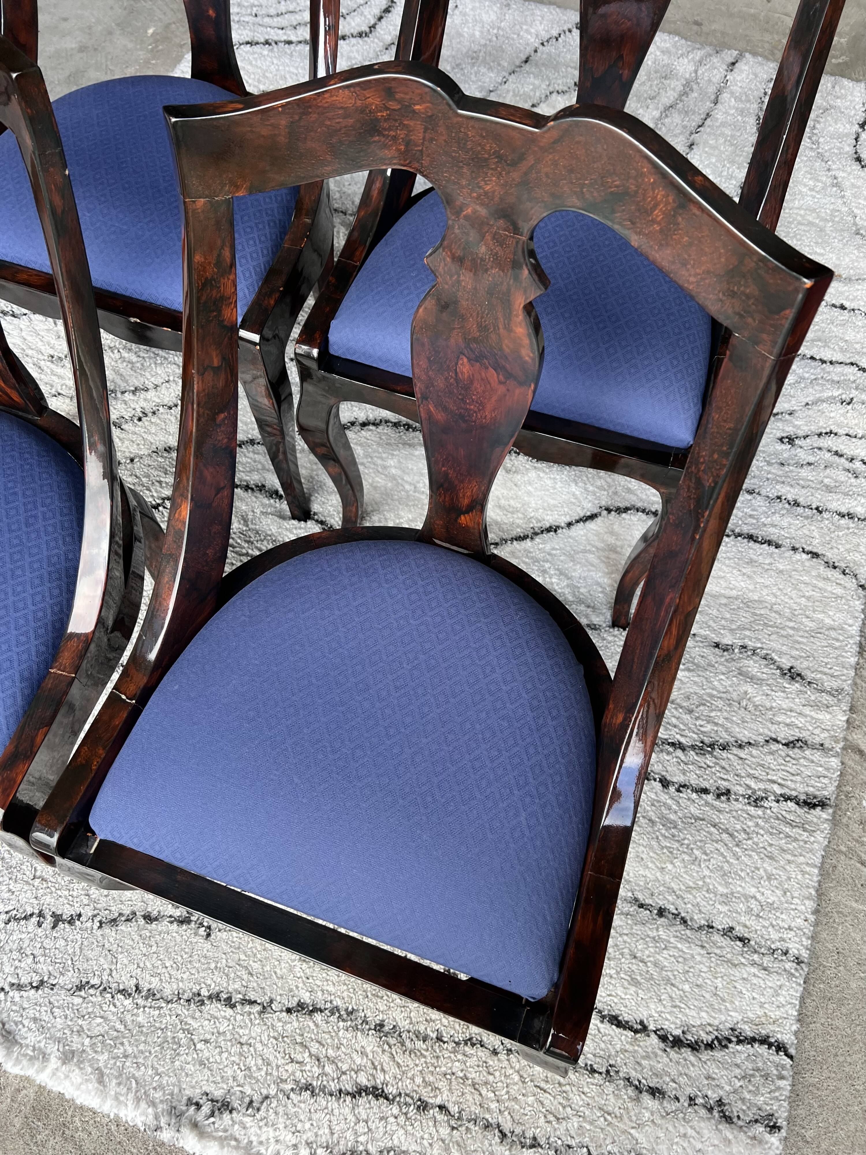 Set of 4 Eric Maville gondola chairs 1980