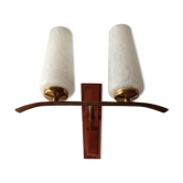 Applique année 60 en laiton et verre