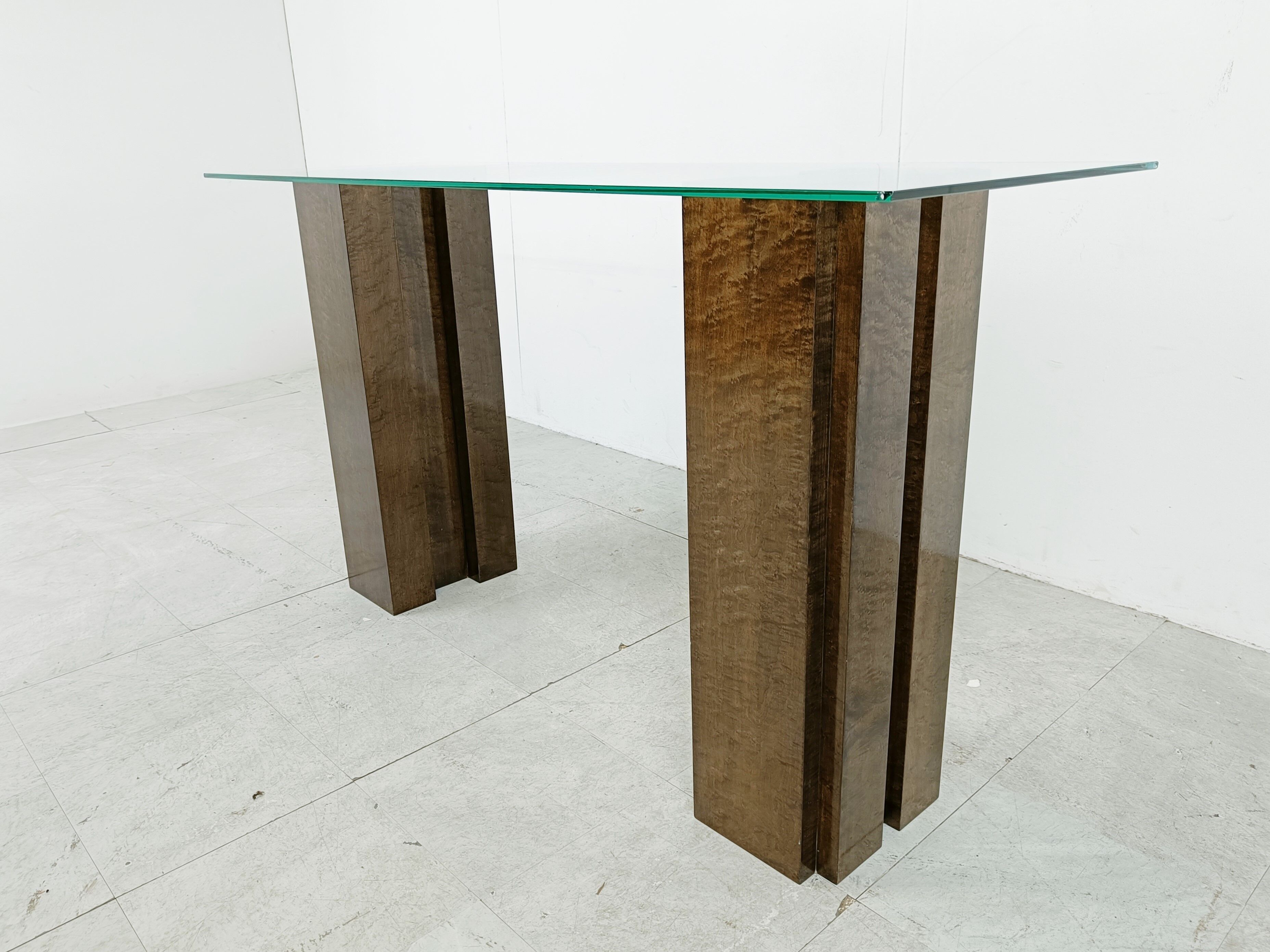 Vintage burl wood console, 1980s