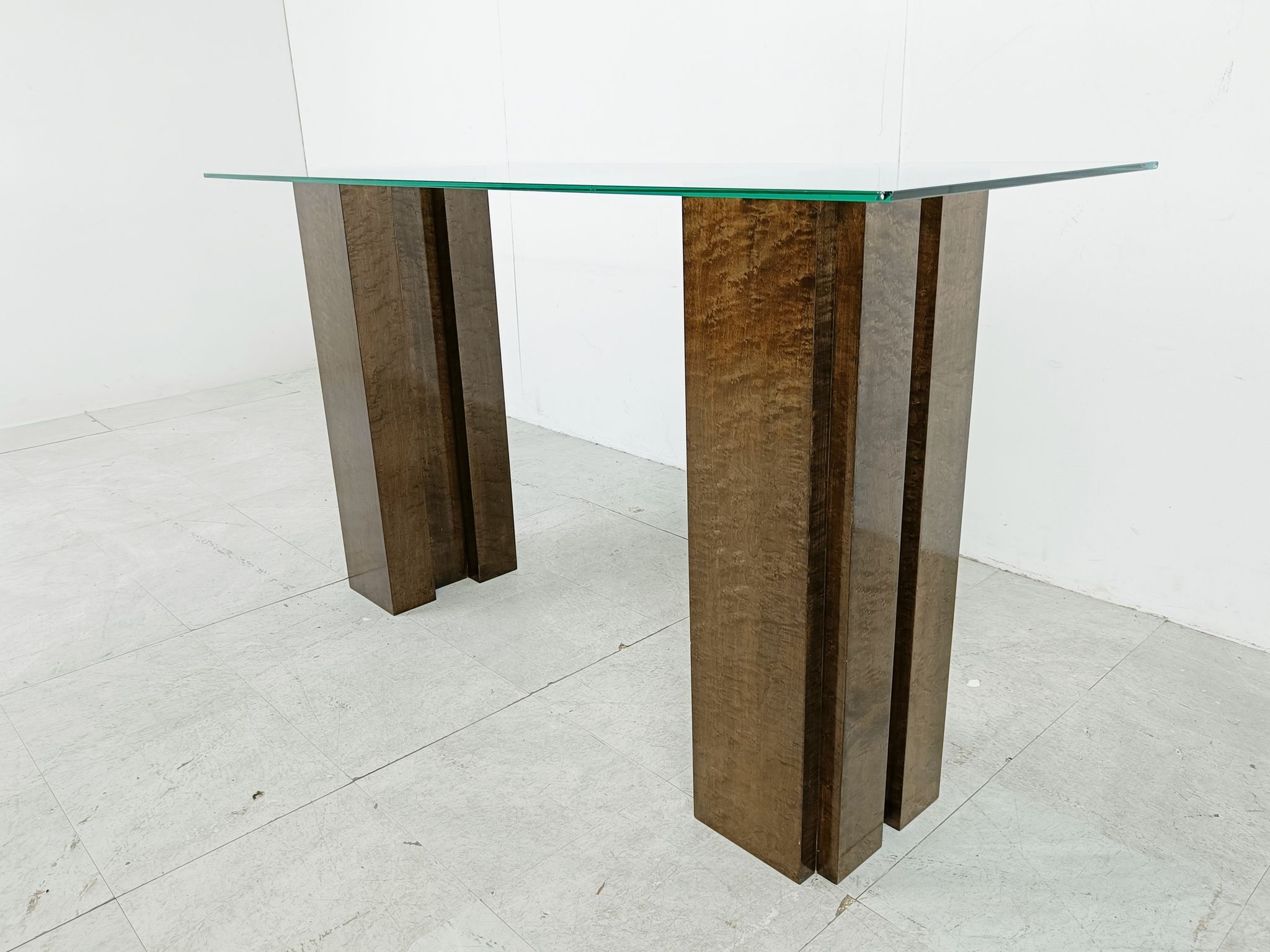 Vintage burl wood console, 1980s