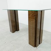 Vintage burl wood console, 1980s
