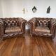 2 x Chesterfield leather armchairs - Artwood