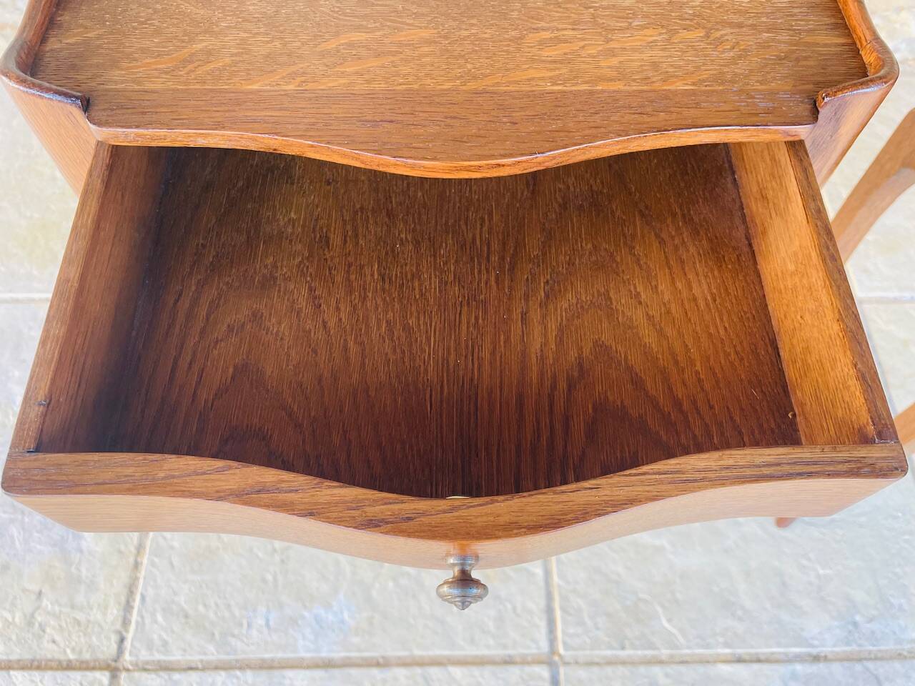 Pair of Louis XV style bedside tables in oak