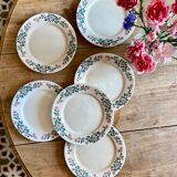 Set of 6 vintage dessert plates model Cécile by HBCM (lot 2)