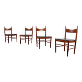 4er Set Teck Stühle von Vestervig Eriksen design danois Vintage