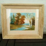 Autumn landscape with trees and river